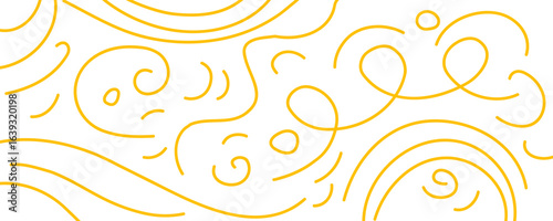 Pasta pattern background, spaghetti food pattern. Italian noodle curly bg