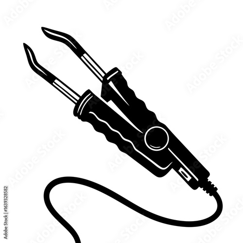 Electric pliers for hot keratin hair extensions application