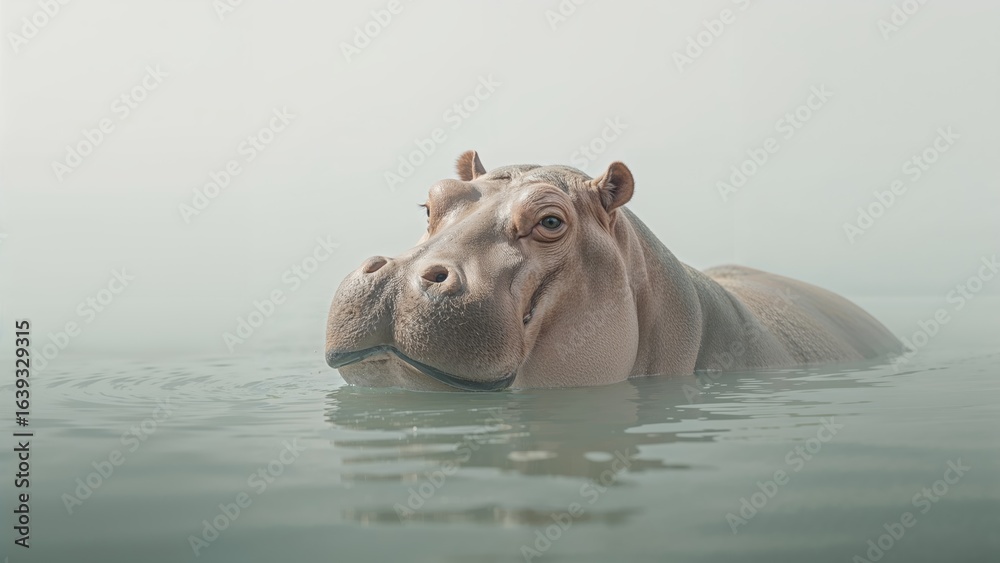 Fototapeta premium Portrait of a Large River Mammal