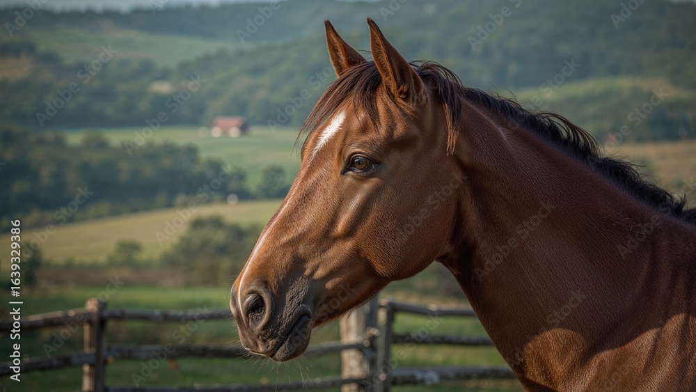 Obraz premium Detailed View of a Horse's Head