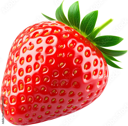 3D Strawberry Render with Transparent Background