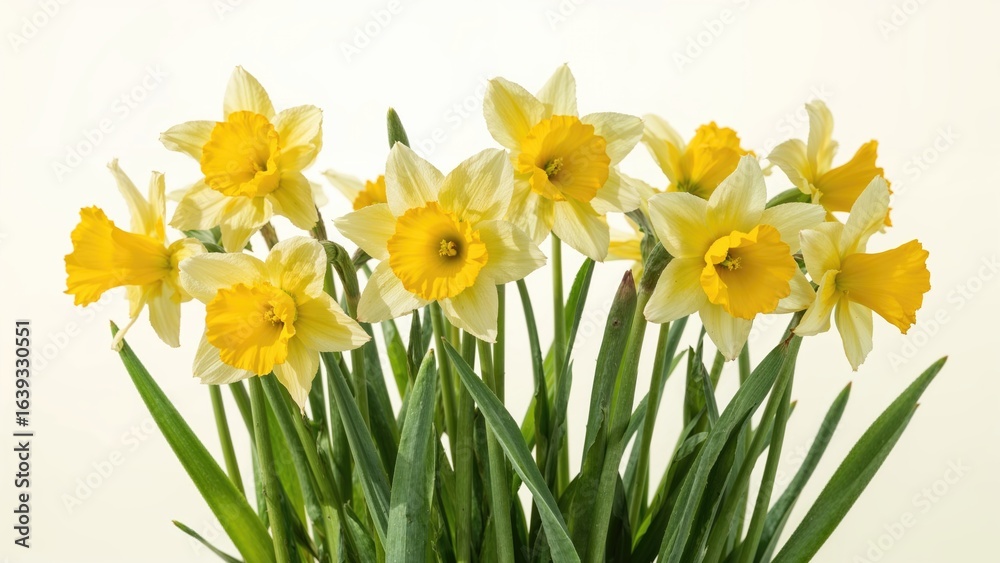 Obraz premium Vibrant yellow and white daffodils in spring