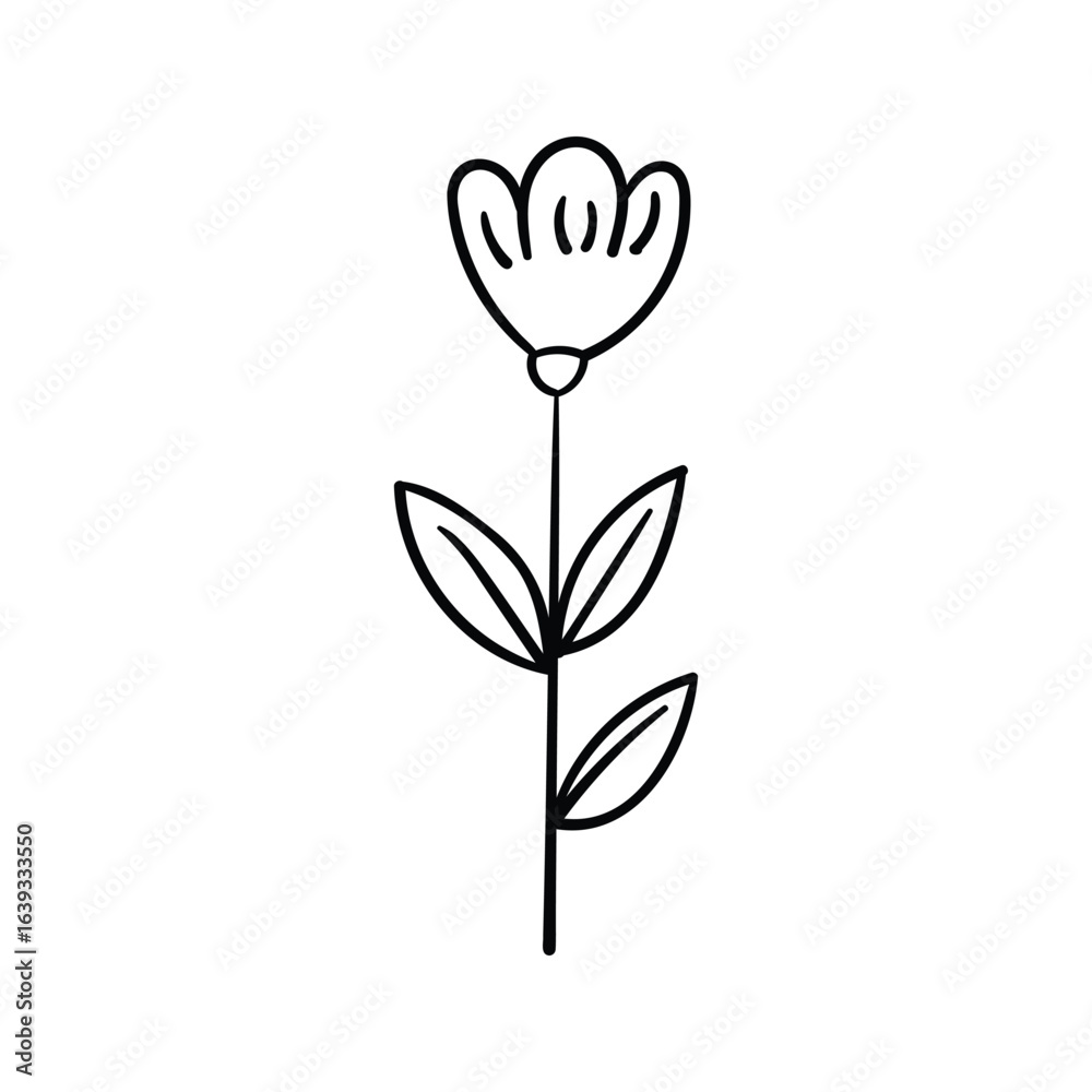 Obraz premium Hand drawn flower outline element icon