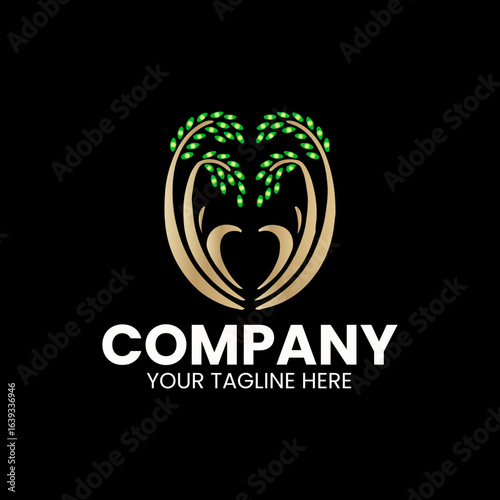 Elegant Palm Tree Heart Logo Vector for Beach, Travel, and Summer Branding