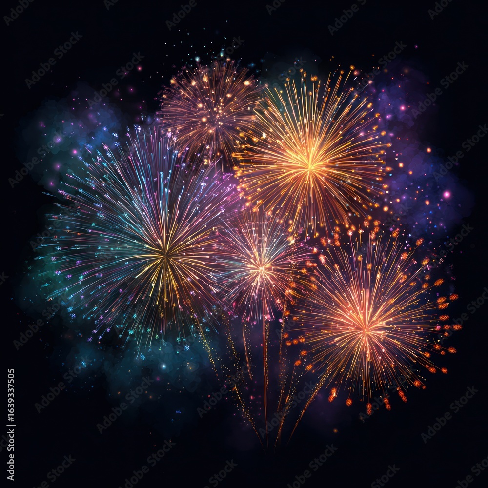 Fototapeta premium new year celebration fireworks design