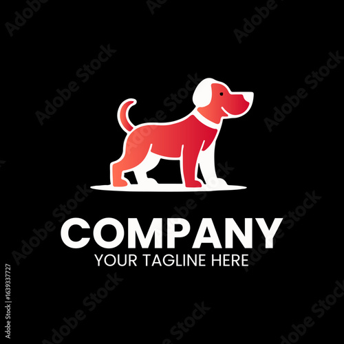 Red Dog Logo Playful Pet and Veterinary Branding Icon