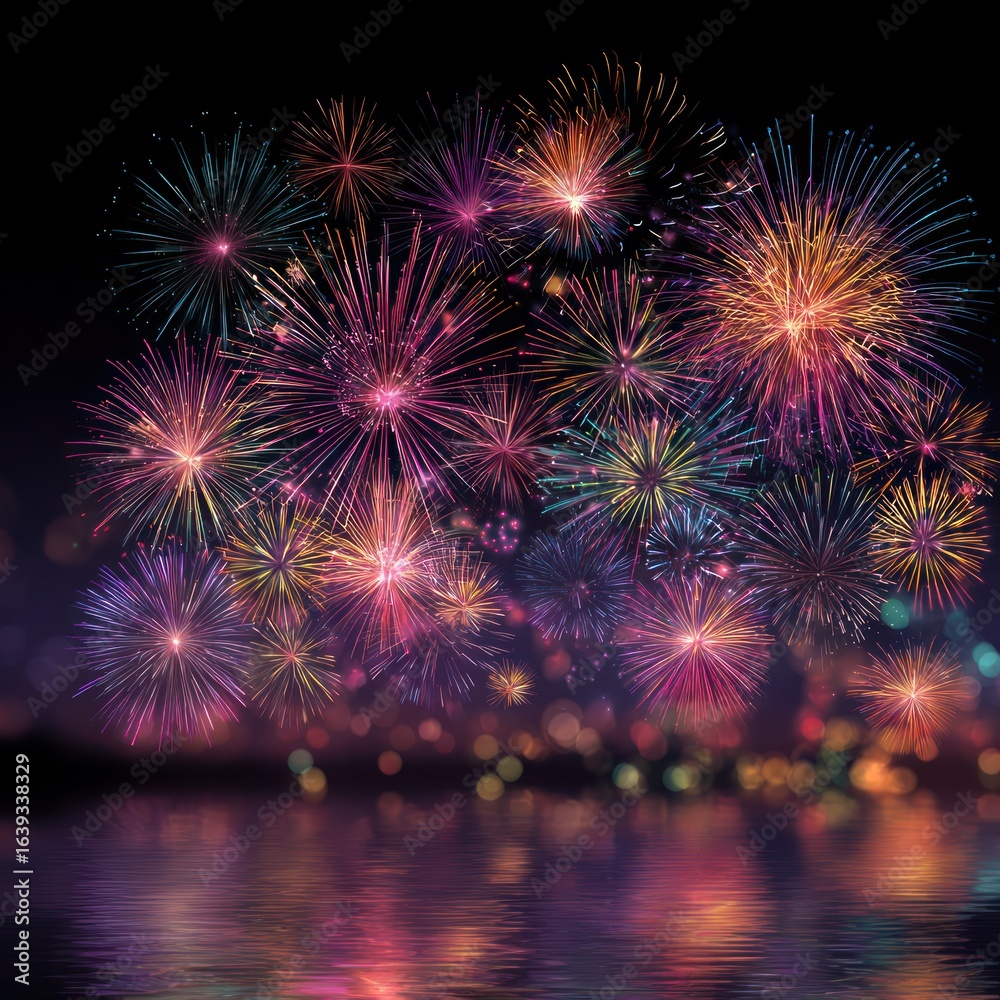 Fototapeta premium new year celebration fireworks design