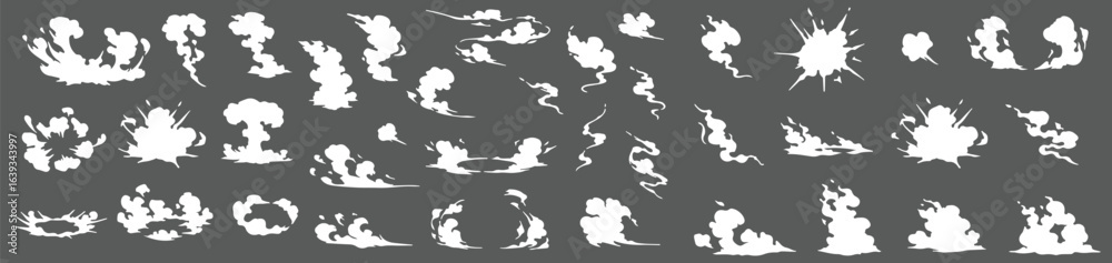 Εκτύπωση καμβά Smoke illustration set for special effects template
