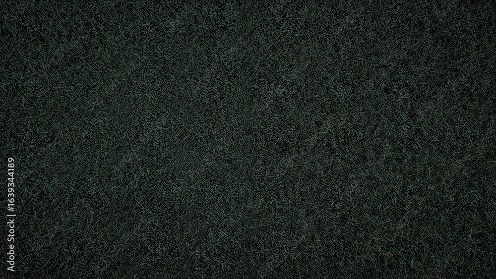 Fototapeta premium Dark grass texture backdrop for garden and sports fields, featuring a green lawn pattern and a burnt top-down view of grass.