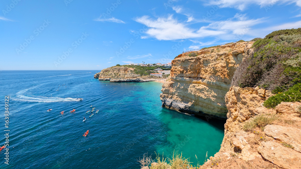 Fototapeta premium Algarve Landscape, Portugal. View of the Atlantic Ocean Coastline