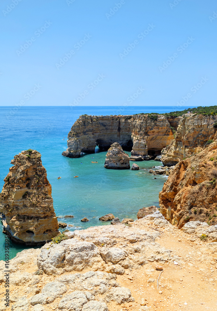 Fototapeta premium Cliffs near Benagil in Algarve region of Portugal.