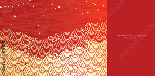 Great Wave Vintage Japanese Engraved Woodcut Style