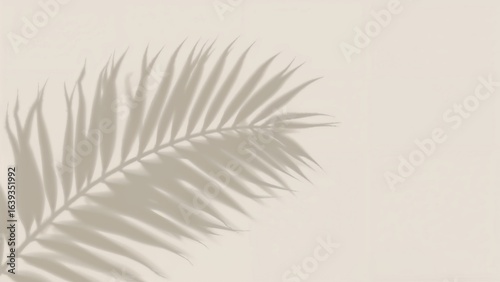 Subtle Silhouette of Palm Foliage Against a Warm, Neutral Backdrop