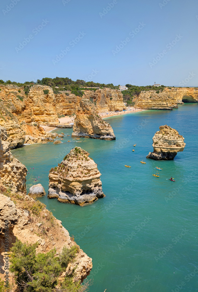 Fototapeta premium Algarve Landscape, Portugal. View of the Atlantic Ocean Coastline