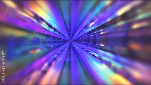 Abstract vibrant tunnel of iridescent light