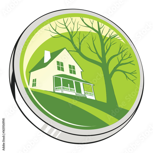 3D Home and House Icon for Real Estate