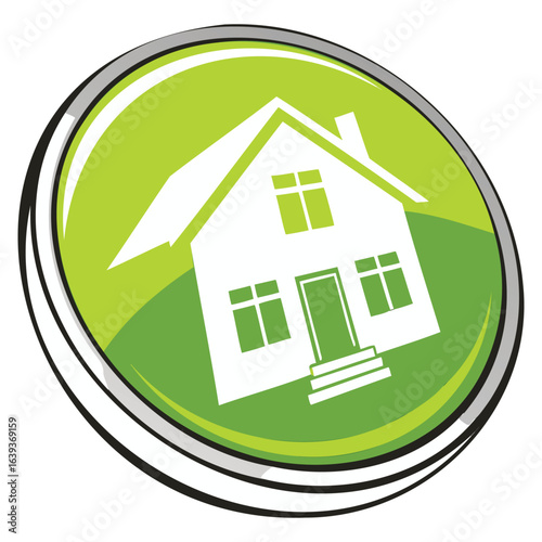 3D Home and House Icon for Real Estate