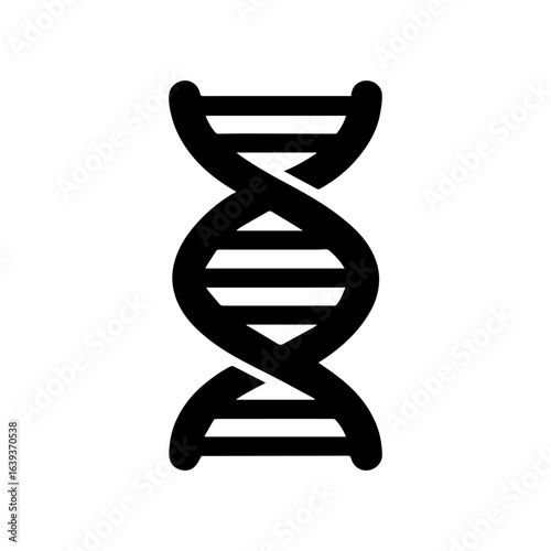 DNA spiral molecule outline vector icon isolated on white background Deoxyribonucleic acid