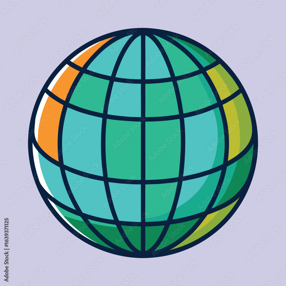 Colorful cartoon Earth globe illustration on a light pastel background Colorful cartoon Earth globe illustration on a light pastel background