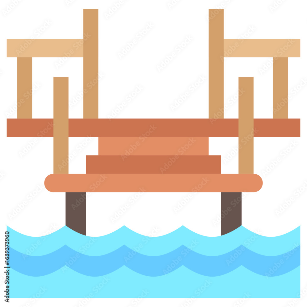 Fototapeta premium Jetty Icon Relate To Nautical, Sea, Marine, Navy.Use For Modern Concept, Ui, Ux Web And App Development.