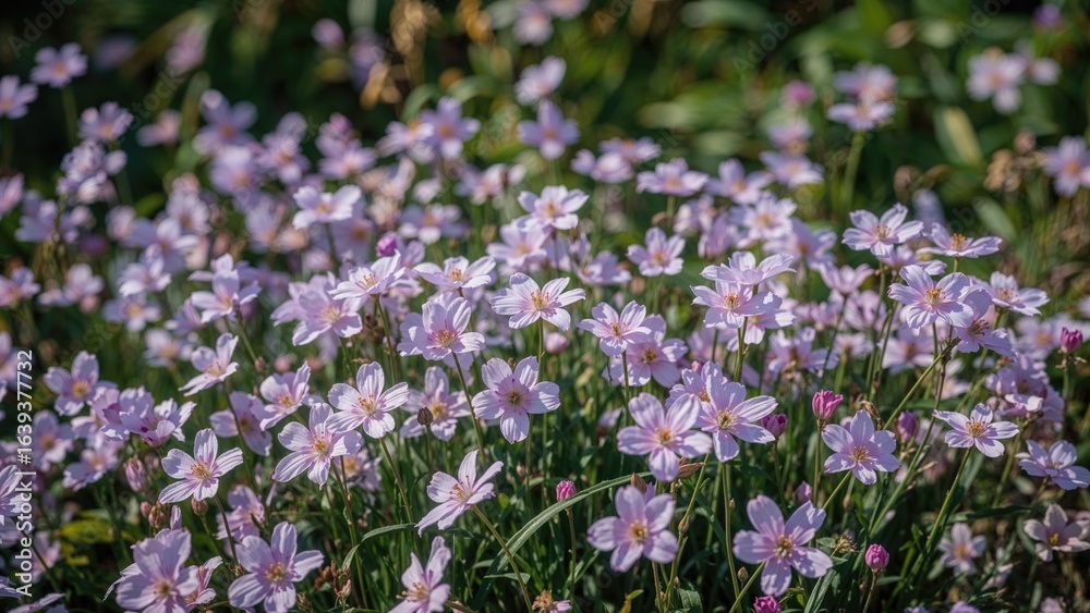 Delicate Light Purple Isotoma Blossoms Flourish in a Spring Garden Delicate Light Purple Isotoma Blossoms Flourish in a Spring Garden