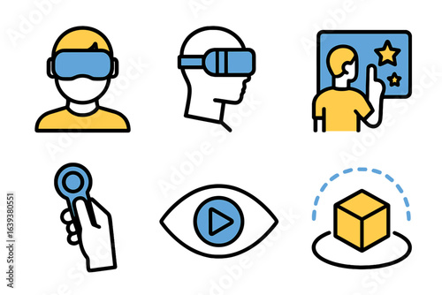 Virtual reality experience engages users through interactive elements and immersive technology for enhanced learning in a modern setting