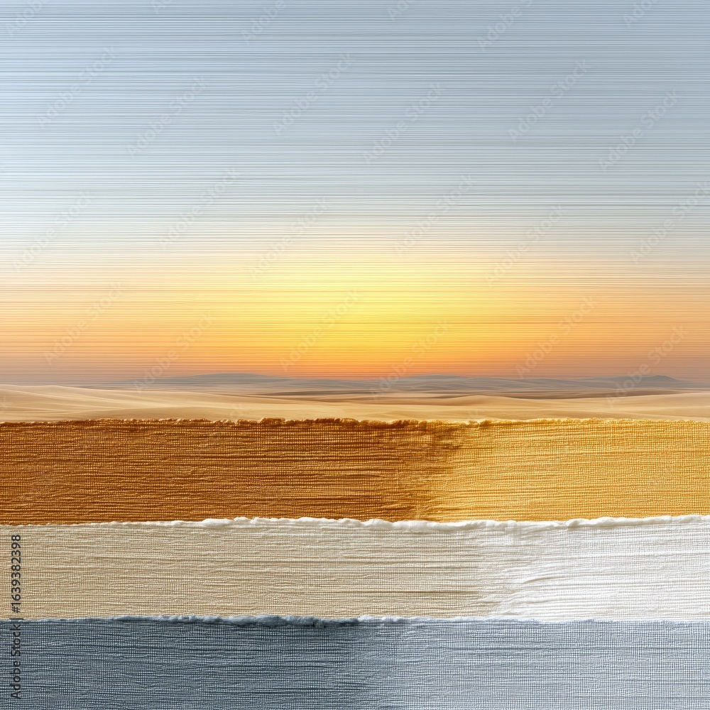 Obraz premium Warm Beige And Ocean Dusk Sunset Horizon Abstract Art