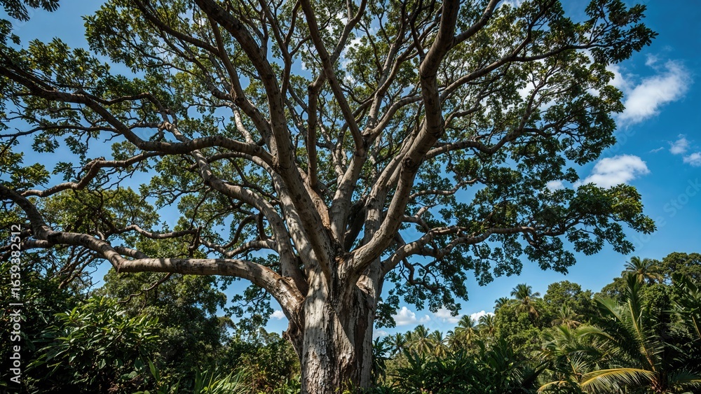 The tropical tree Terminalia catappa, also called ketapang, predominantly grows in tropical areas of Asia. The tropical tree Terminalia catappa, also called ketapang, predominantly grows in tropical areas of Asia.