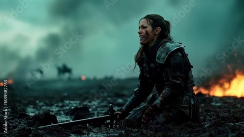 Medieval despair and darkness of war. A video clip in the genre of battle fantasy.