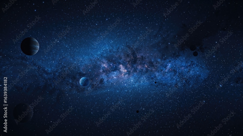 Naklejka premium Galaxy-inspired wallpapers with planets and shining stars