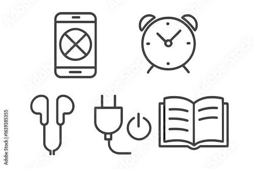 Digital devices and accessories depicting a disconnected lifestyle and the importance of time and learning in modern life