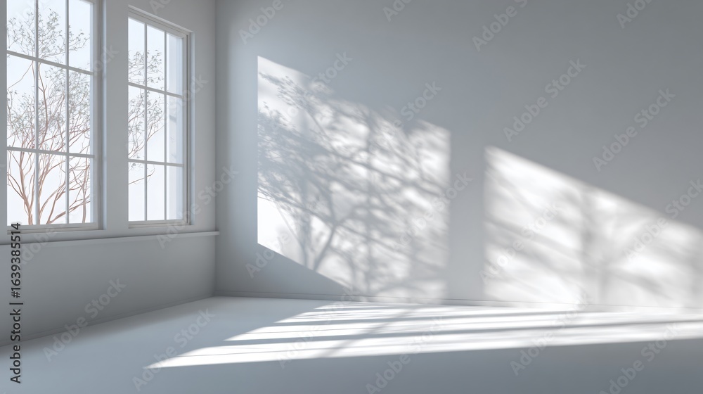 Fototapeta premium Elegant Shadow Overlay Effect with White Background