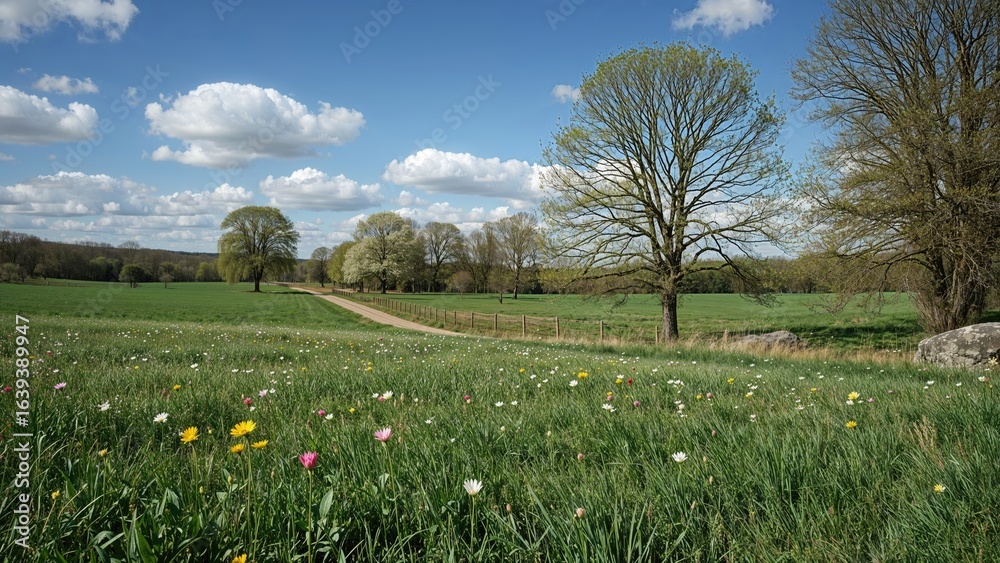 The charm of rural spring landscapes