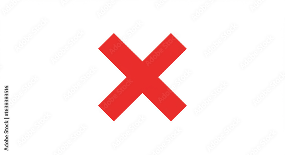 Obraz premium Red X Symbol: Rejection, Cancellation, Error Graphic