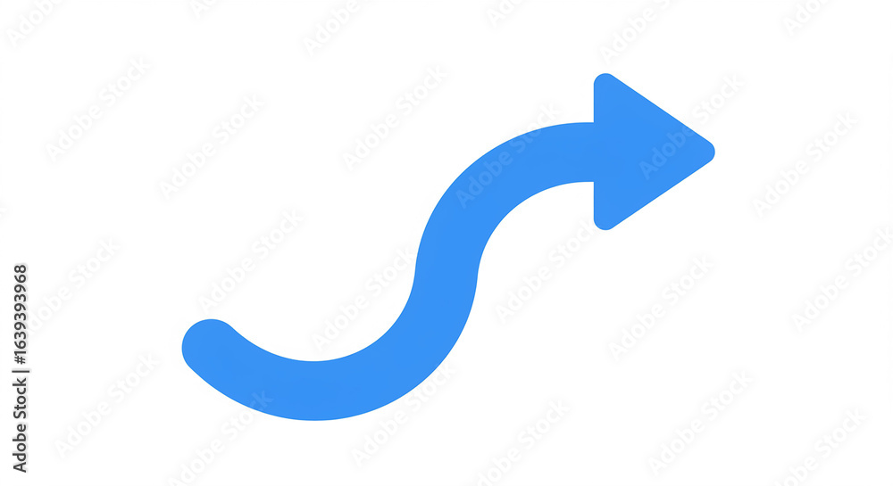 Blue Curved Arrow Graphic Element Blue Curved Arrow Graphic Element