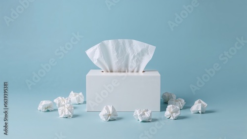 Background Featuring Tissue Box and Seasonal Crowds