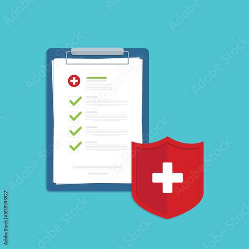 Health insurance protection. Healthcare concept. Vector illustration flat design	