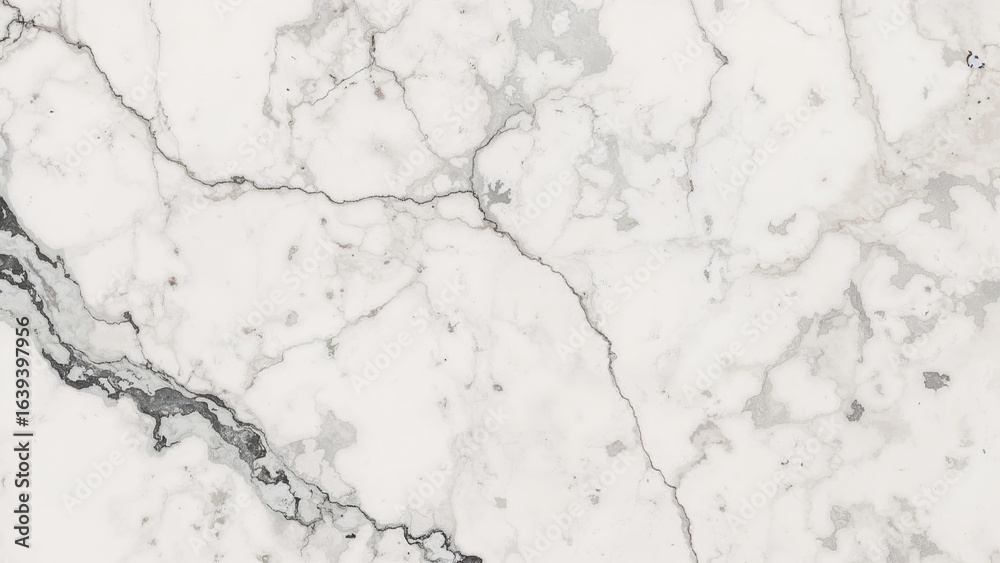 Fototapeta premium Glossy marble texture with black and grey wavy lines. Polished granite stone slab and quartz ceramic tile for flooring. Ideal for multiple applications.