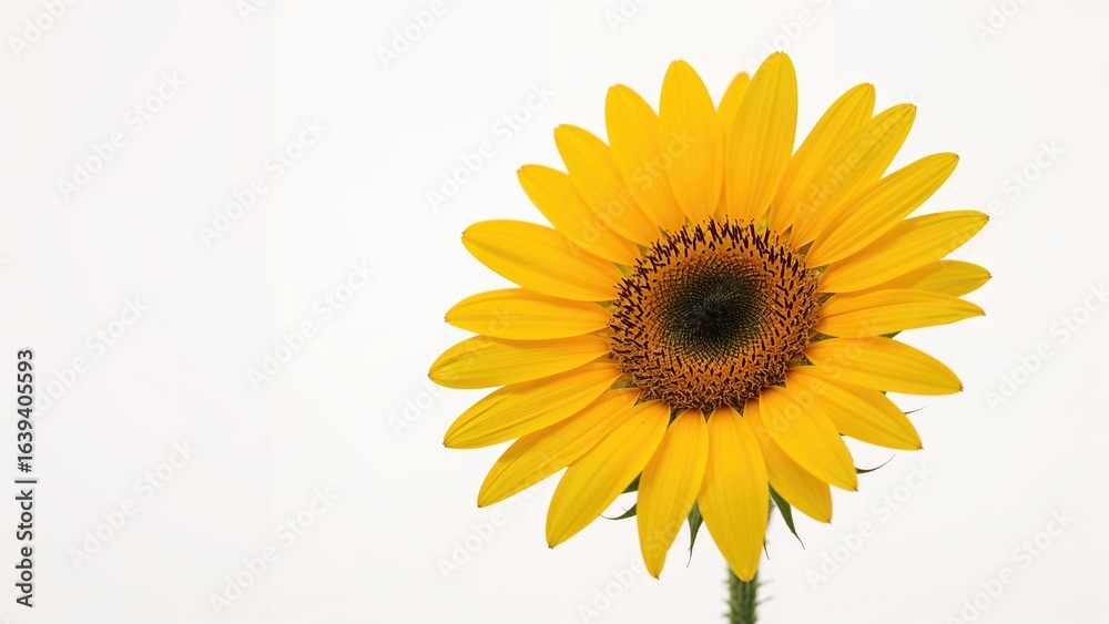 Obraz premium Sunflower macro shot on a clean white surface