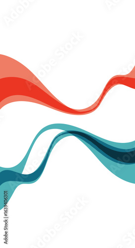 Visual representation of data trends and contrasting flows demonstrating opposing movement