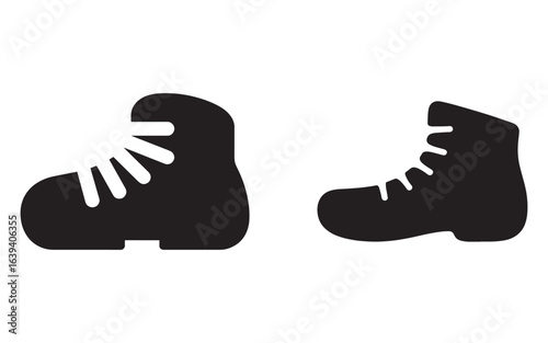 Black hiking boots with laces footwear shoes