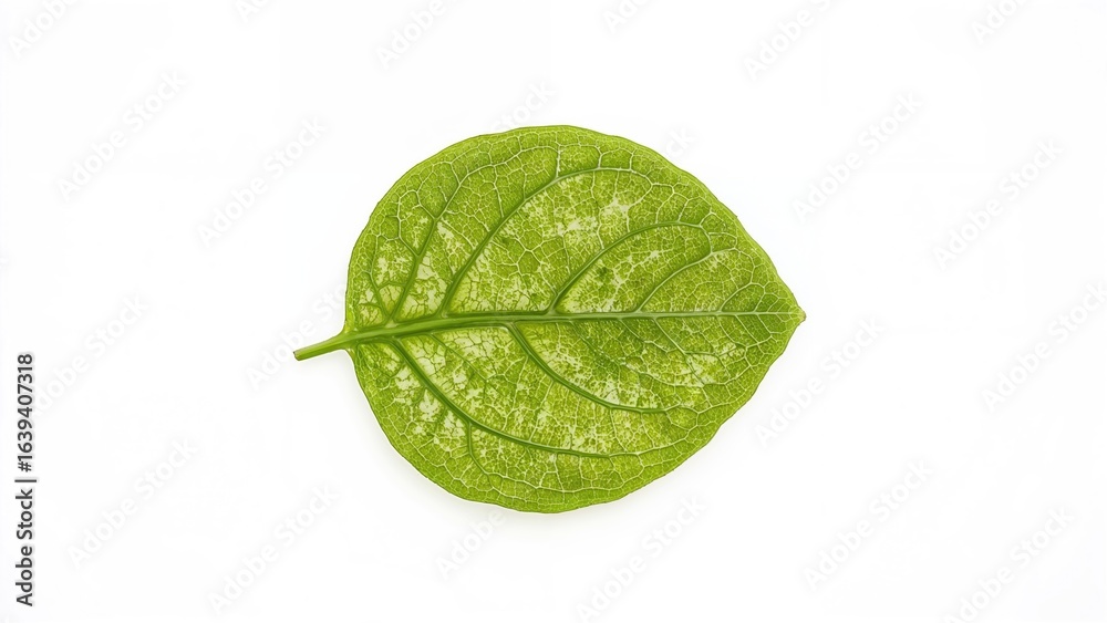 Fototapeta premium Single salad leaf on a white background