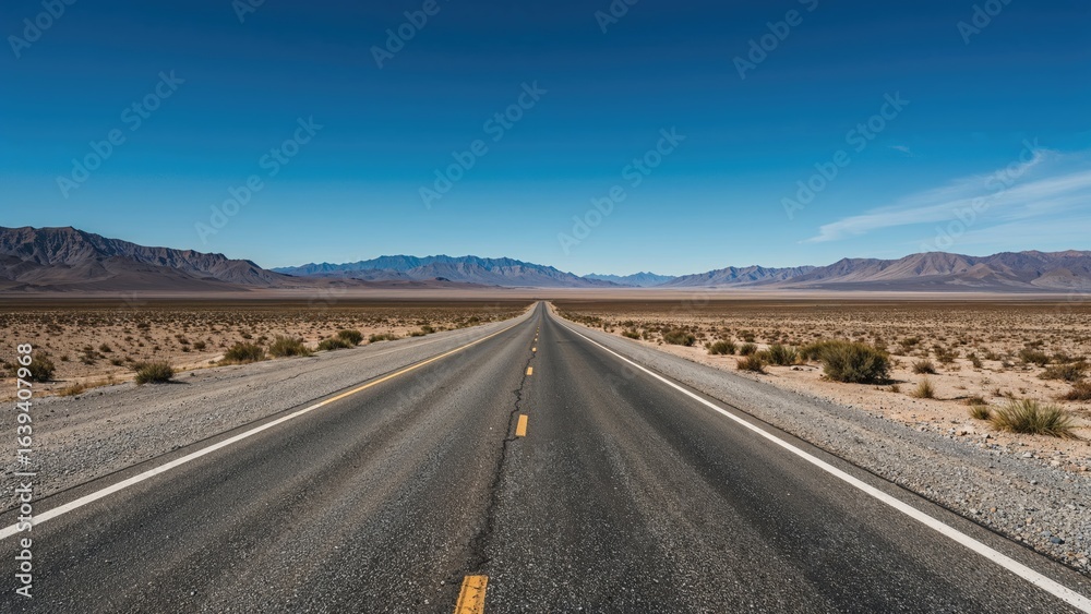 Fototapeta premium Pathway toward the vast arid desert