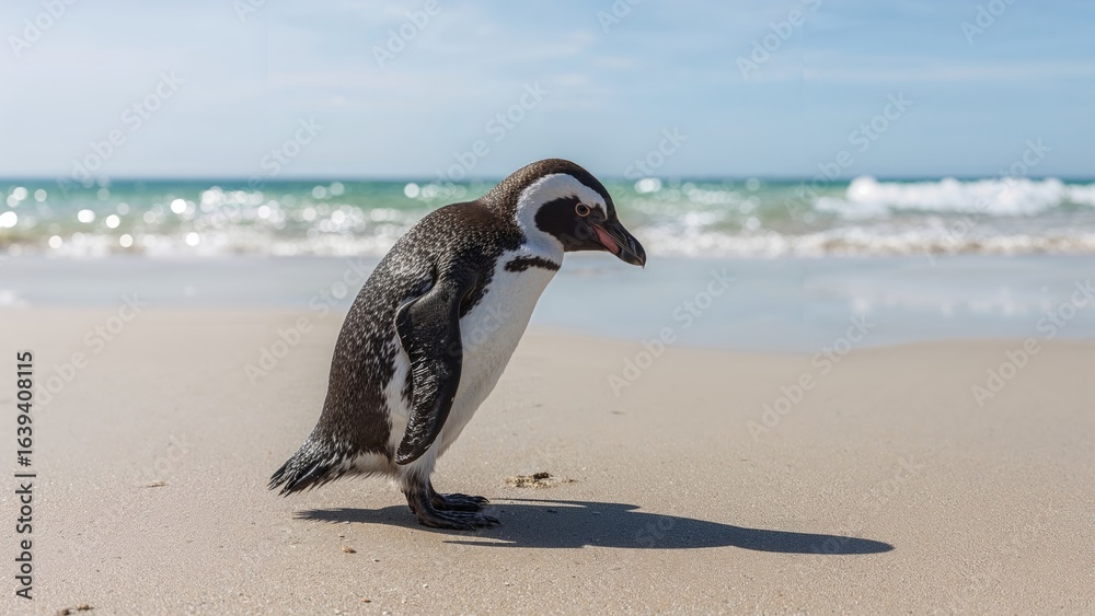 Fototapeta premium Profile perspective of a small penguin