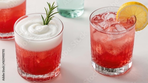 Wallpaper Mural Summer Alcoholic Beverages with Layered Foam and Fresh Rosemary Torontodigital.ca