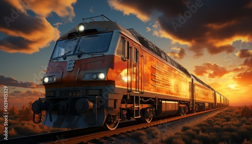 A long freight train carrying goods across the country