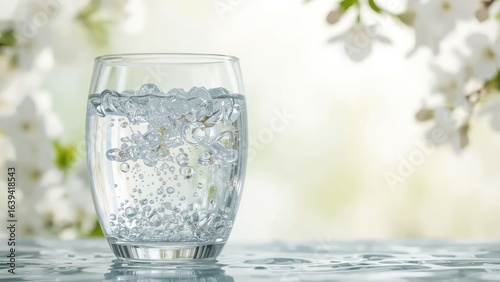 Wallpaper Mural Isolated glass showcasing effervescent spring water, emphasizing natural health benefits Torontodigital.ca