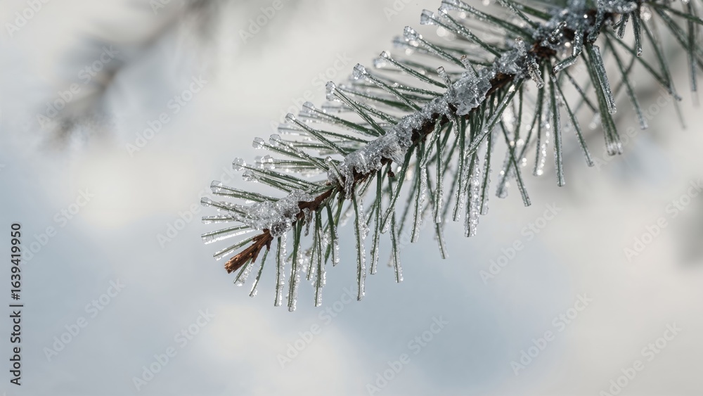 Obraz premium Frosted holiday tree twig