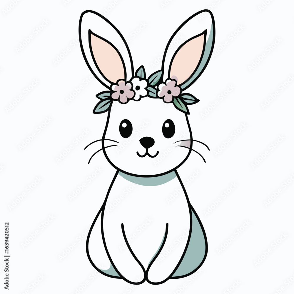 Fototapeta premium easter bunny with egg