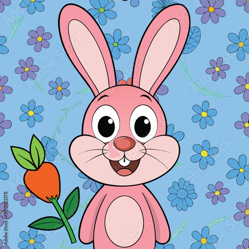 The easter bunny with colorful eggs is a charming symbol of spring and new beginnings